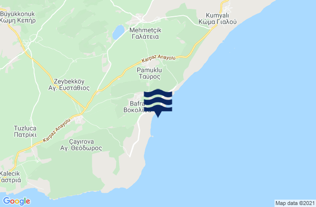 Mappa delle Getijden in Livádia, Cyprus