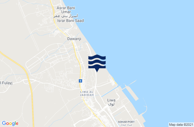Mappa delle Getijden in Liwá, Oman