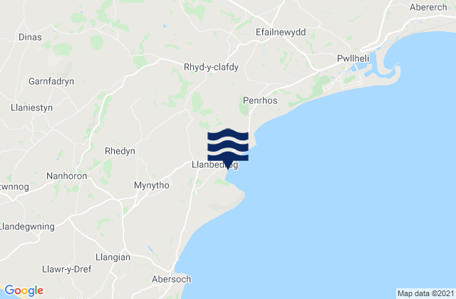 Mappa delle Getijden in Llanbedrog Beach, United Kingdom