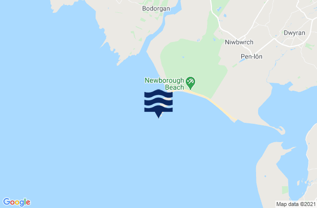 Mappa delle Getijden in Llanddwyn Island, United Kingdom