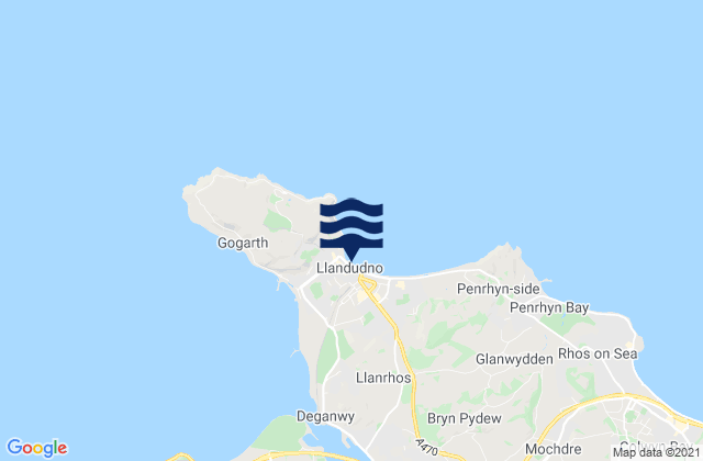 Mappa delle Getijden in Llandudno - North Shore Beach, United Kingdom