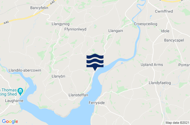 Mappa delle Getijden in Llangynog, United Kingdom