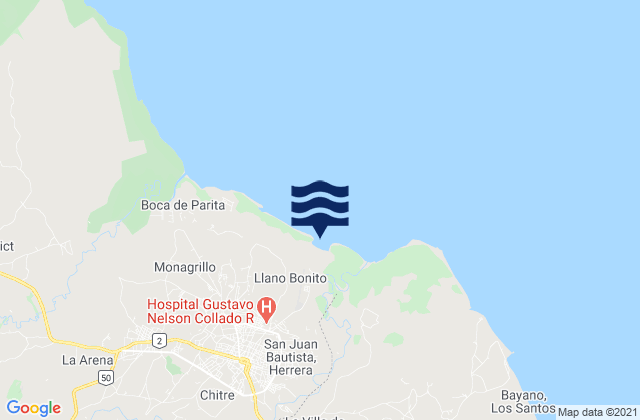 Mappa delle Getijden in Llano Bonito, Panama