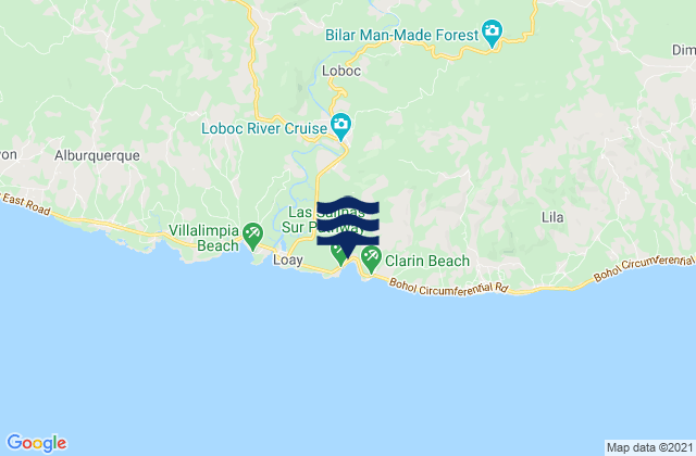 Mappa delle Getijden in Loboc, Philippines