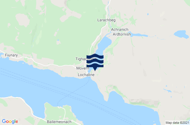 Mappa delle Getijden in Loch Aline, United Kingdom