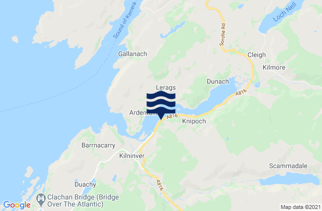 Mappa delle Getijden in Loch Feochan, United Kingdom