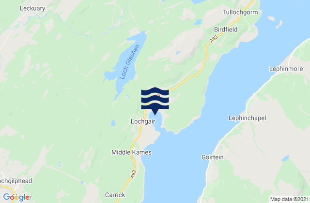 Mappa delle Getijden in Loch Gair, United Kingdom
