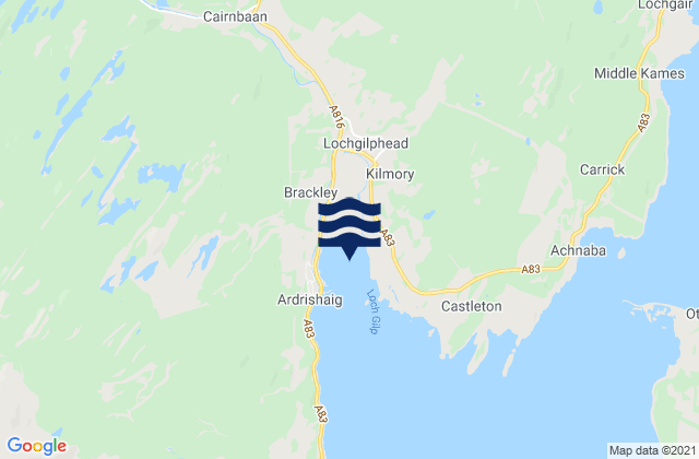 Mappa delle Getijden in Loch Gilp, United Kingdom