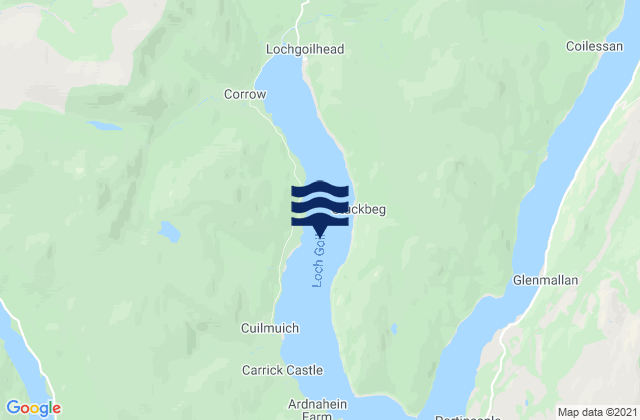Mappa delle Getijden in Loch Goil, United Kingdom