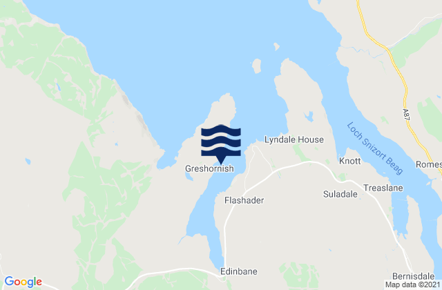 Mappa delle Getijden in Loch Greshornish, United Kingdom