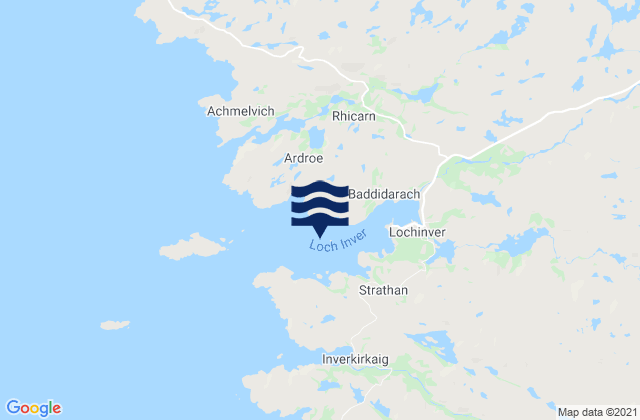 Mappa delle Getijden in Loch Inver, United Kingdom