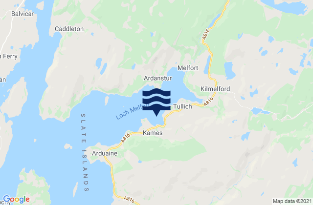 Mappa delle Getijden in Loch Melfort, United Kingdom