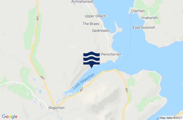 Mappa delle Getijden in Loch Sligachan, United Kingdom