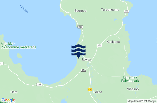 Mappa delle Getijden in Loksa linn, Estonia