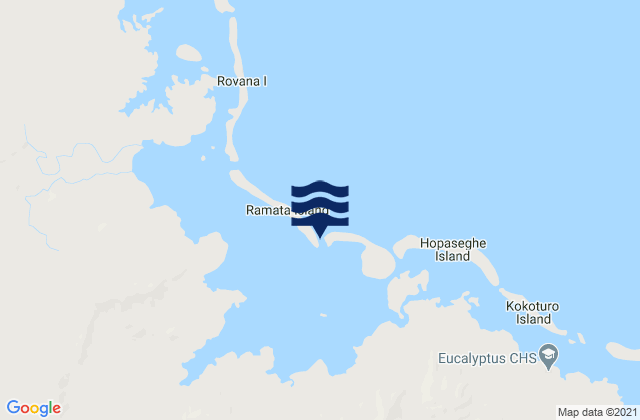 Mappa delle Getijden in Lolomo Passage, Solomon Islands