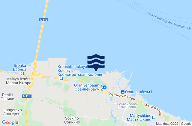 Mappa delle Getijden in Lomonosovskiy Rayon, Russia