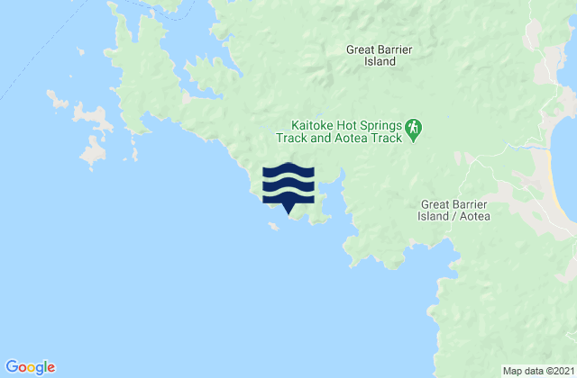Mappa delle Getijden in Long Bay, New Zealand