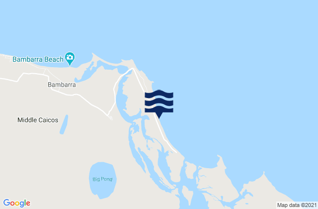 Mappa delle Getijden in Long Bay Beach, Turks and Caicos Islands