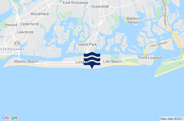 Mappa delle Getijden in Long Beach (outer coast), United States