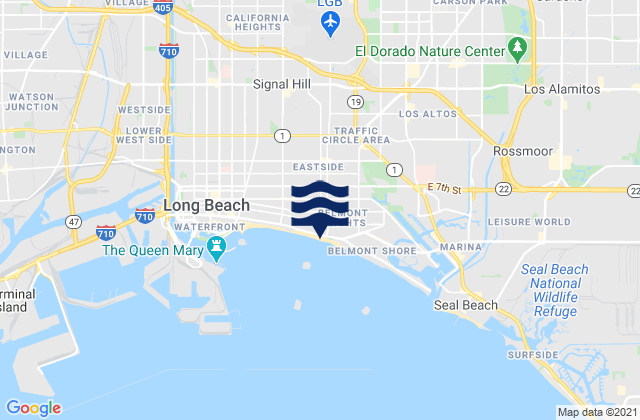 Mappa delle Getijden in Long Beach City Beach, United States