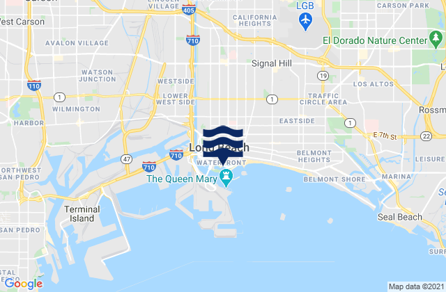 Mappa delle Getijden in Long Beach, United States