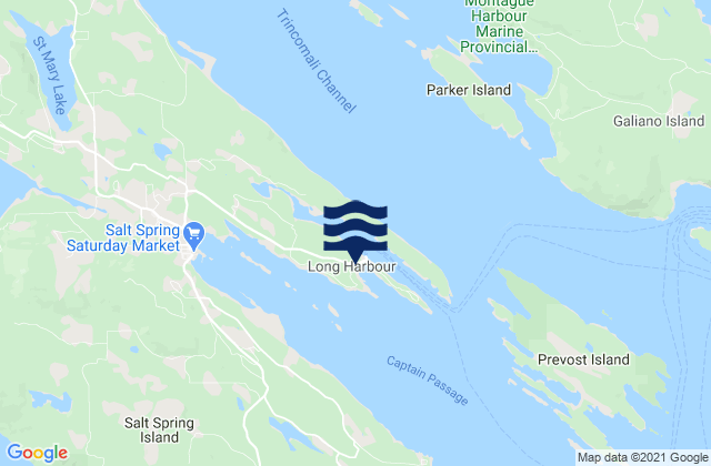 Mappa delle Getijden in Long Harbour, Canada