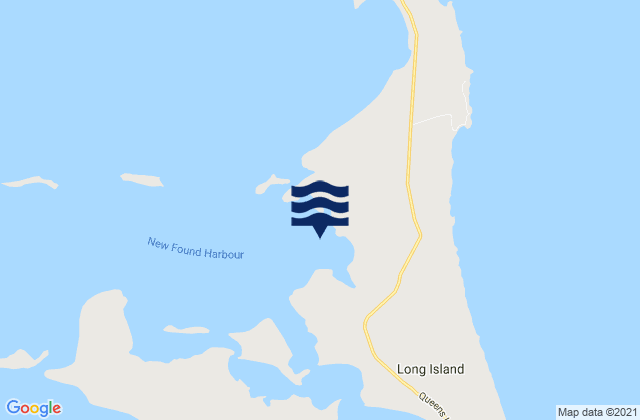 Mappa delle Getijden in Long Island, Bahamas