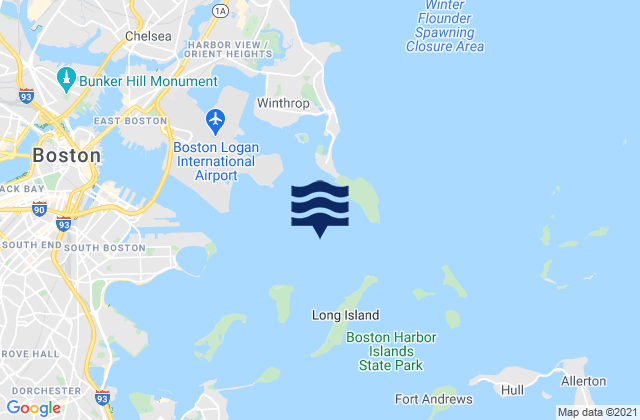 Mappa delle Getijden in Long Island Head 0.9 n.mi. NW of, United States