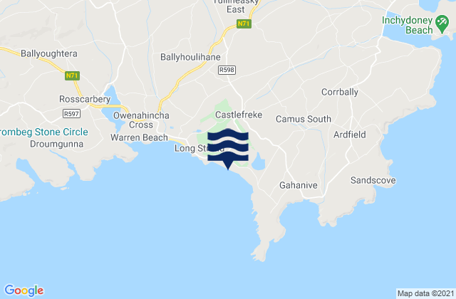 Mappa delle Getijden in Long Strand (Castlefreke), Ireland