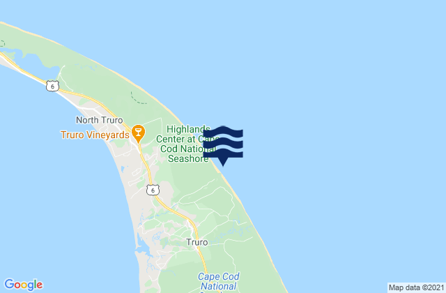 Mappa delle Getijden in Longnook Beach Truro, United States