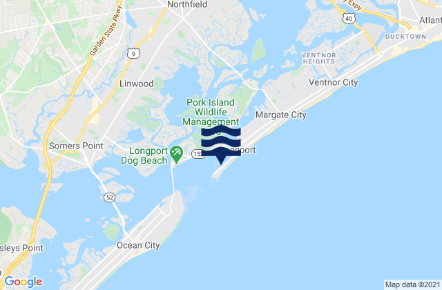 Mappa delle Getijden in Longport (inside Great Egg Harbor Inlet), United States