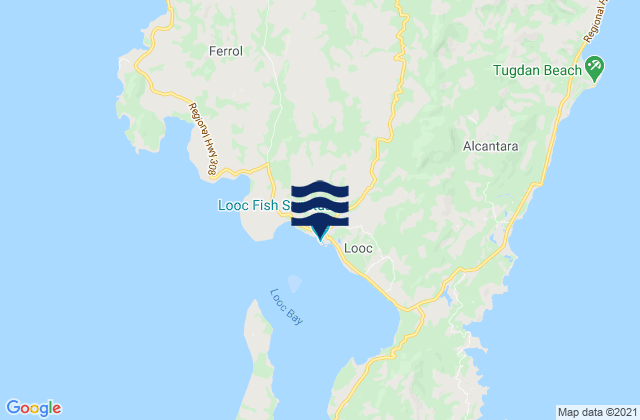 Mappa delle Getijden in Looc (Tablas Island), Philippines