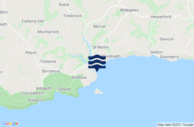 Mappa delle Getijden in Looe Beach, United Kingdom