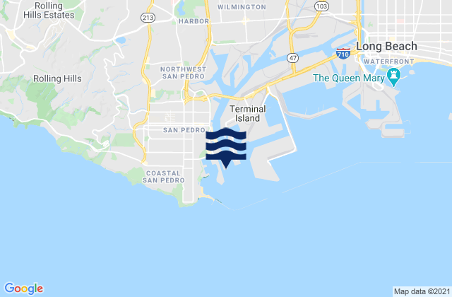Mappa delle Getijden in Los Angeles (outer Harbor), United States