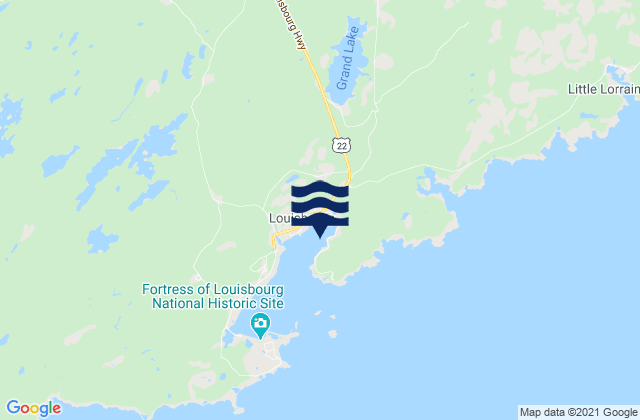 Mappa delle Getijden in Louisbourg, Canada