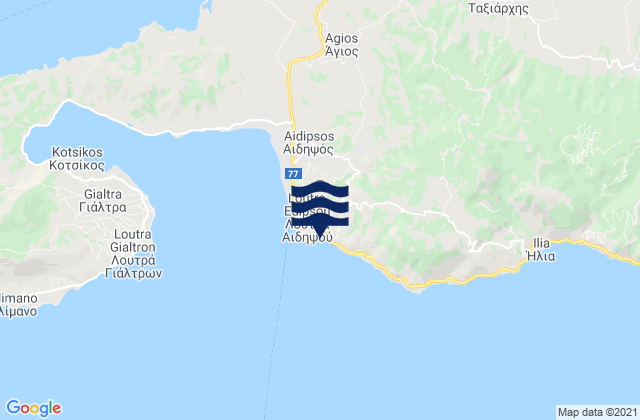 Mappa delle Getijden in Loutrá Aidhipsoú, Greece