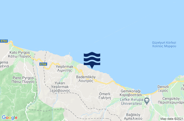 Mappa delle Getijden in Loutrós, Cyprus