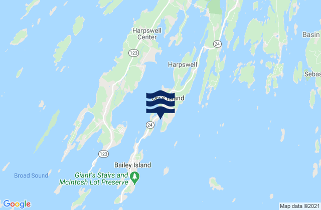 Mappa delle Getijden in Lowell Cove, Orrs Island, United States