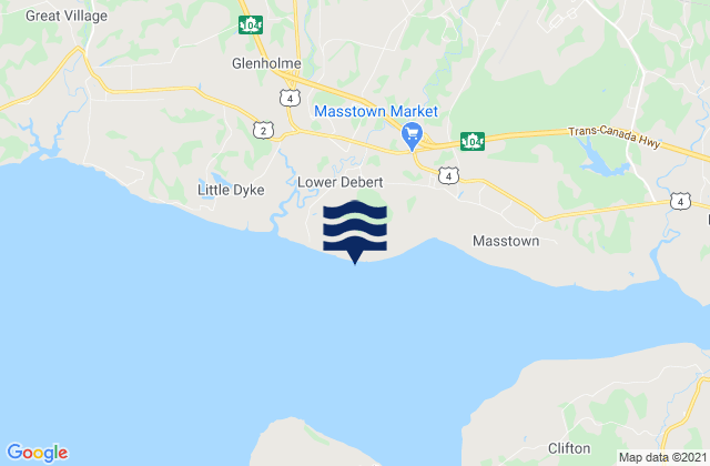 Mappa delle Getijden in Lower Debert Beach, Canada
