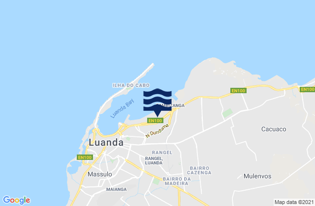 Mappa delle Getijden in Luanda Province, Angola