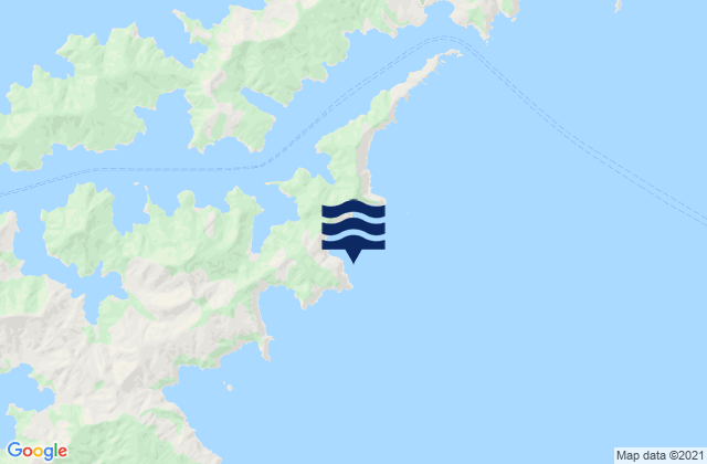 Mappa delle Getijden in Lucky Bay, New Zealand