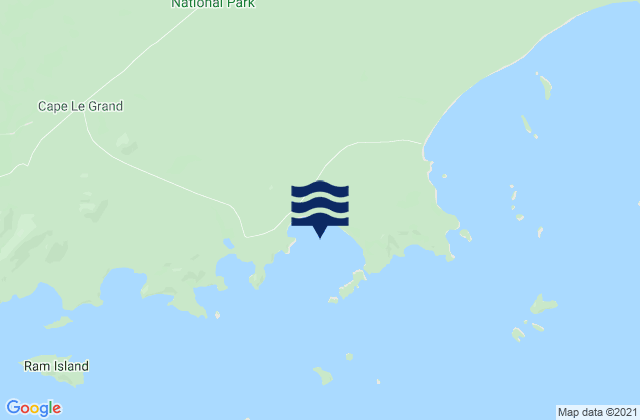 Mappa delle Getijden in Lucky Bay, Australia