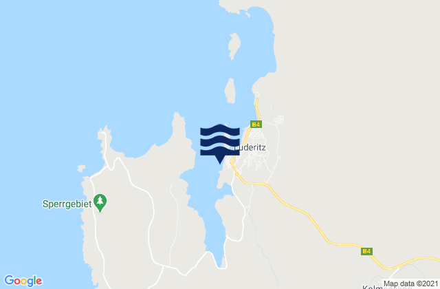Mappa delle Getijden in Luderitz Bay, South Africa