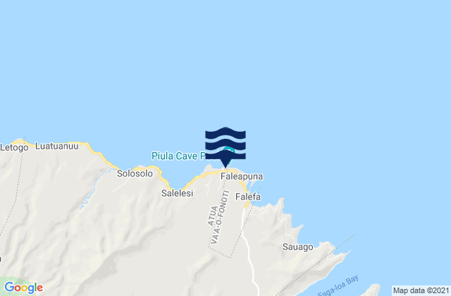 Mappa delle Getijden in Lufilufi, Samoa