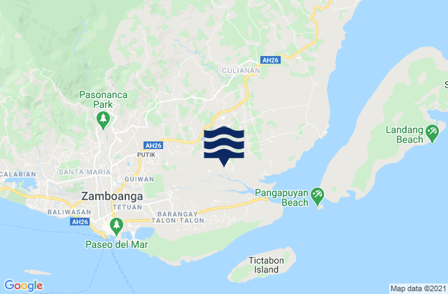 Mappa delle Getijden in Lumbayan, Philippines