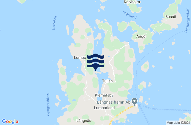 Mappa delle Getijden in Lumparland, Aland Islands