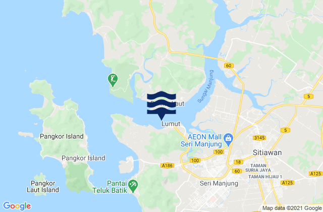 Mappa delle Getijden in Lumut, Malaysia