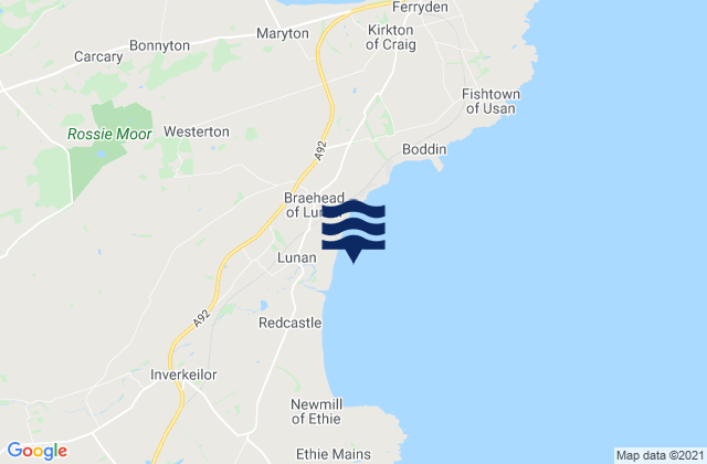 Mappa delle Getijden in Lunan Bay, United Kingdom