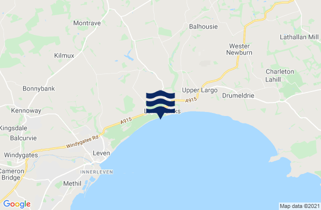 Mappa delle Getijden in Lundin Links Beach, United Kingdom