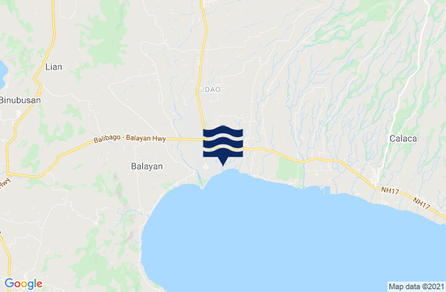 Mappa delle Getijden in Luntal, Philippines